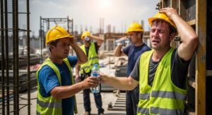 Síntomas de agotamiento por calor en trabajadores durante una jornada laboral